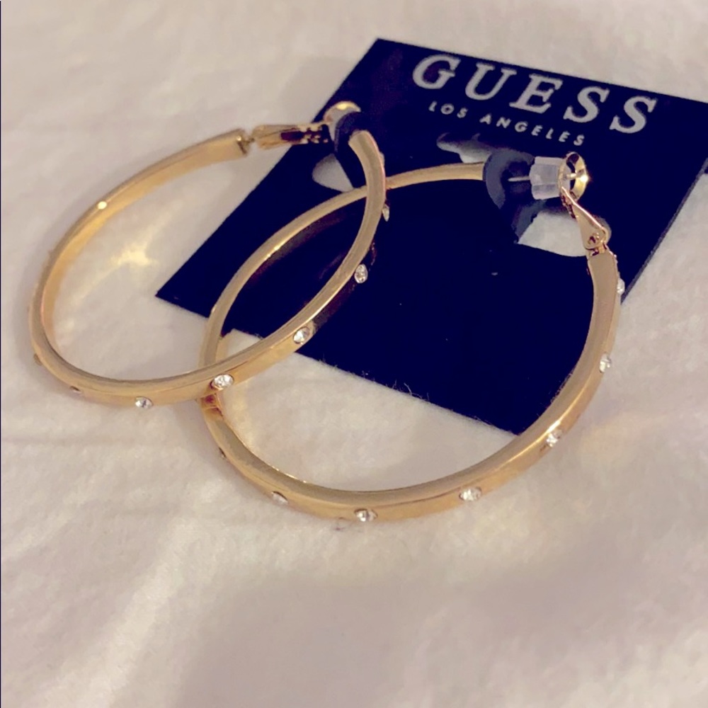 Amazing and cute guess hoop earrings